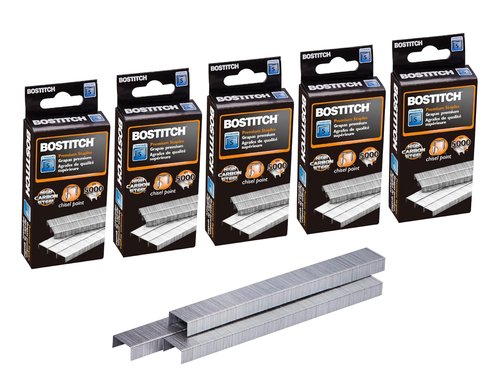 Bostitch Office Premium Staples - High-Carbon Steel, 1/4" Length, 5000 Count | 5-Pack