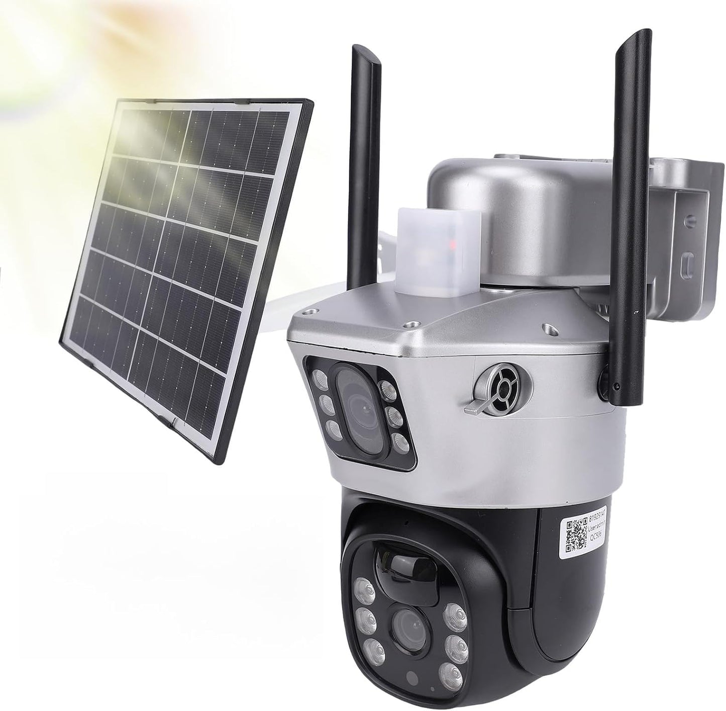 Yoidesu 4G LTE Solar Security Camera - Outdoor Wireless IP66 Dual Lens PTZ with 2K Motion Detection & Two-Way Audio