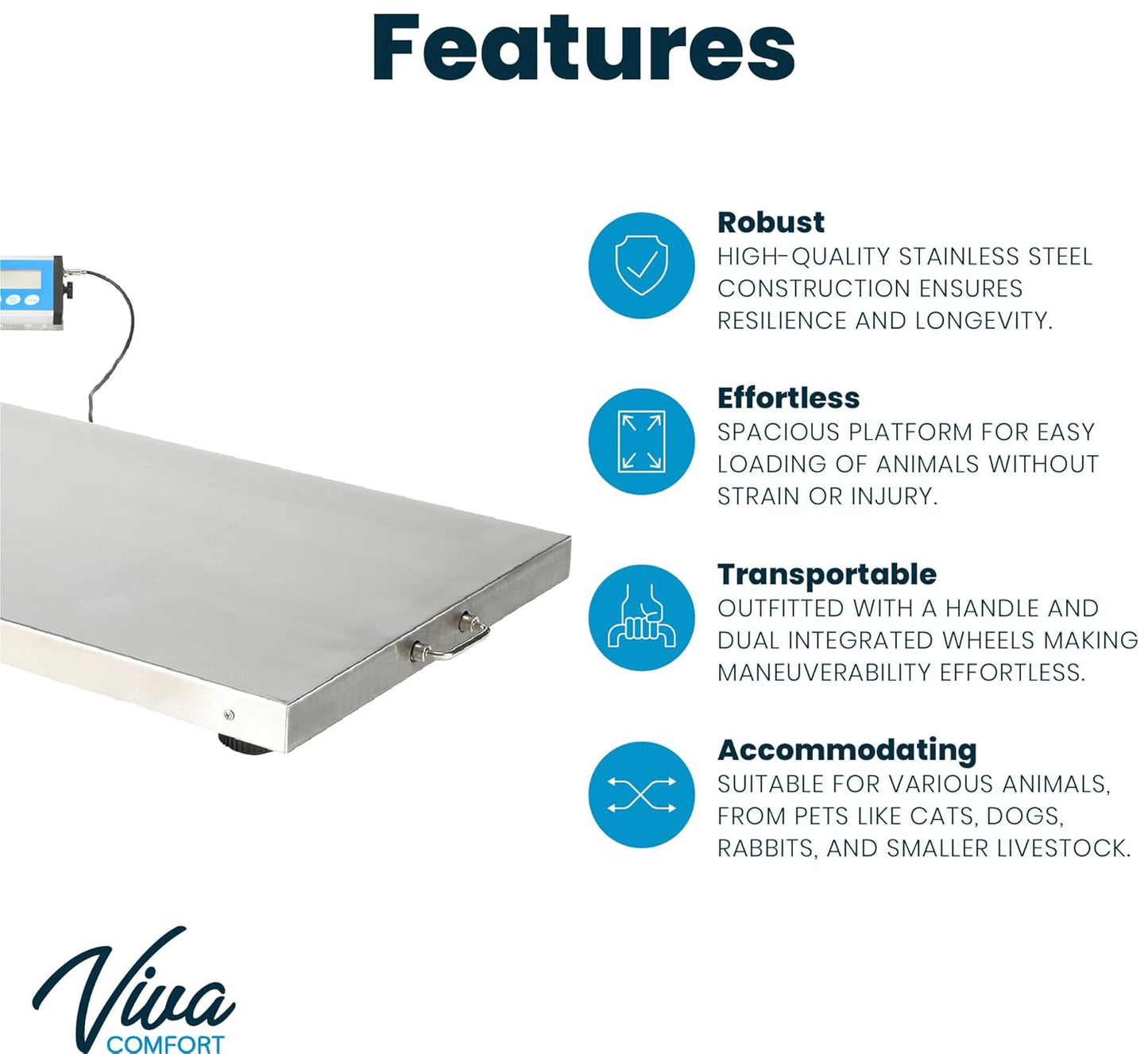 Veterinary Scale - Large Animal Digital Livestock Scale with 660 lbs Capacity | 44.09L x 20.47W x 1.77H