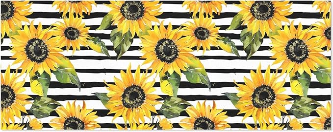 Sunflower Stripes Wrapping Paper 58x22.8 Inch Waterproof Holiday Gift Wrap Flower Floral Christmas Thanksgiving Birthday Presents Wrapping Paper