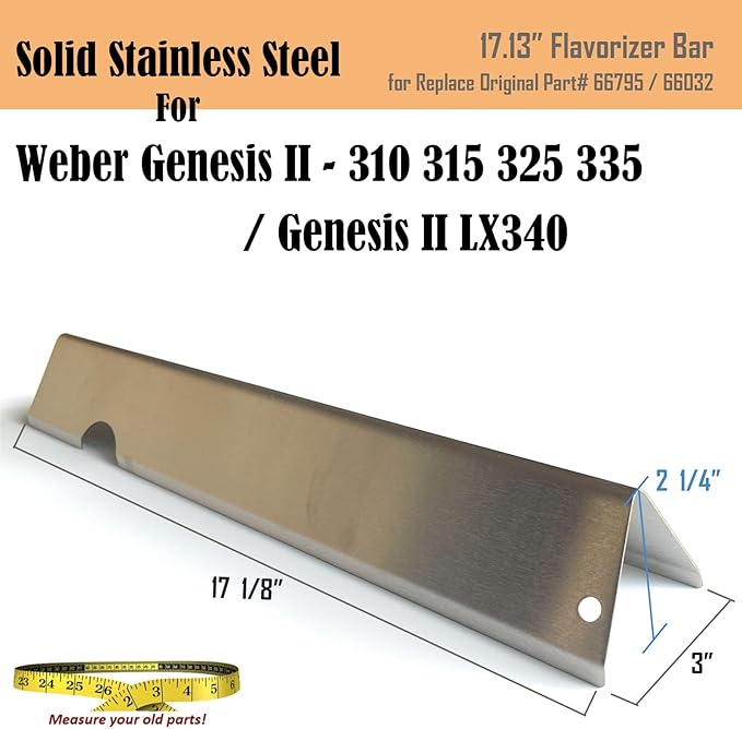 Genesis ii GS4 Flavorizer Bars for Weber Genesis 2 Grill Parts Replacement Weber Genesis II Flavor Bars 66032 66795 - II E-310, E315, E335, ii S-310 S-335, S-345, SE-335, Stainless Steel, 5 Pack