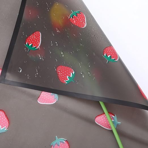 20 Sheets Flower Wrapping Paper, Translucent Strawberry Matte Black Wrapping Paper With Ribbon, Black Floral Papers for Bouquets, Wrapping Papers for Gifts Birthday Wedding Christmas Girl Halloween