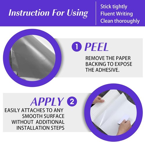 Qianyu Dry Erase Board Stickers - 2 Pcs Self-Stick Whiteboard Sheets | 8.3'' x 11.7'' Stain-Proof for Wall & Desk