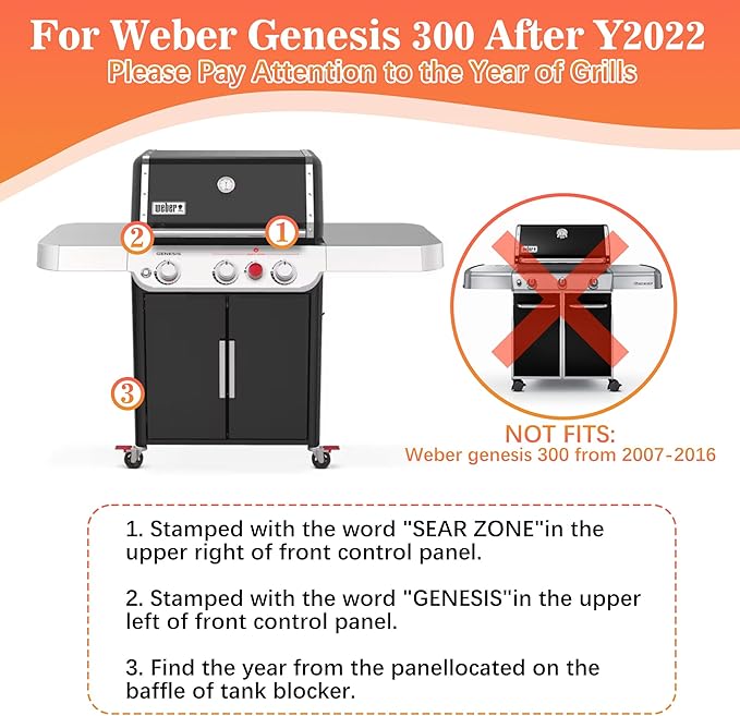 66040 Flavorizer Bars with Heat Deflector for Weber Genesis II 300 /LX 300 Series, Genesis II E-310 E-315 E-335 GS4 Flavor Bars Replacement Parts Genesis II 300 Series LX S-340 II S-310 II S-335