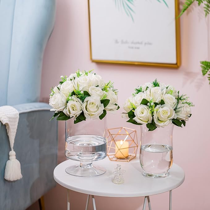 Flower Centerpieces for Wedding Tables: Wedding Table Decorations White Flower Balls Centerpieces for Engagement Cerebration Party Center Pieces 6 Packs