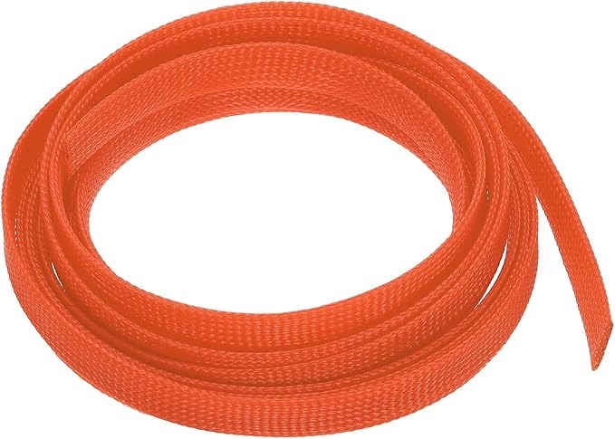 uxcell PET Expandable Sleeving 10ft 1/2" Orange Cable Management Sleeve Cord Organizer for Wrap Protect Cable