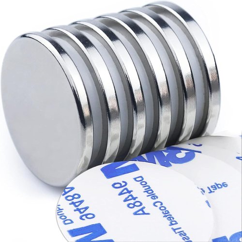 DIYMAG Magnetic Adhesive Sheets - Strong Rare Earth Magnets for DIY & Office Use | 1.26 Inch Diameter, Pack of 6