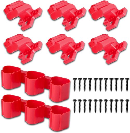 Milwaukee Tool Holders & Battery Wall Mount - All-in-One Organizer Kit for M12 Tools | Includes Screws