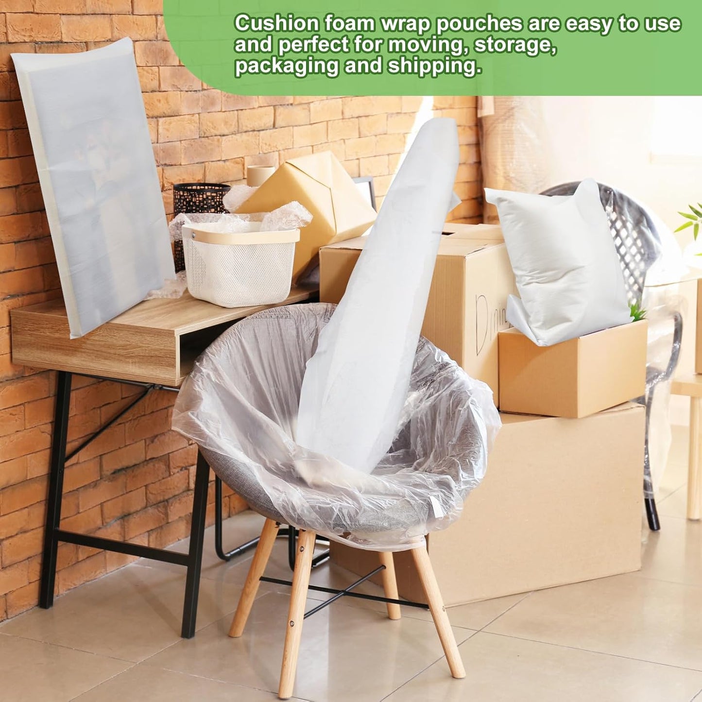 Skiennix Extra Large Foam Pouches - 30 Pcs 20x20 Inch Cushion Wrap for Moving Fragile Items