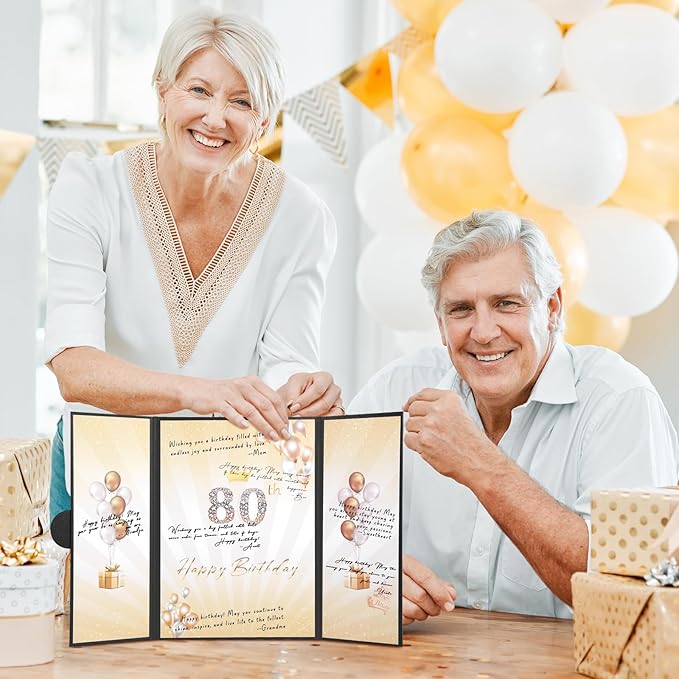 Black Gold Birthday Party Decorations,18" x 12" Creative Birthday Decorations Guest Sign in Book Alternative, for Men and Women of All Ages, Happy Birthday Party Supplies