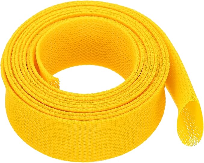 uxcell Expandable Sleeving, 2-inch 10ft Cable Sleeve, Yellow