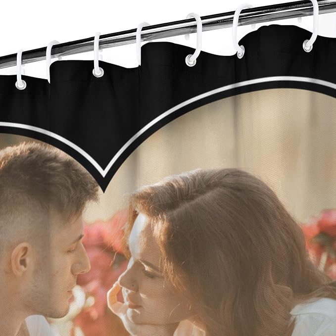 Personalized Shower Curtain Set Custom Photo Shower Curtains Modern Minimalist Home Bathroom Curtain Decor with 12 Hooks 72 Inch Wide * 84 Inch High