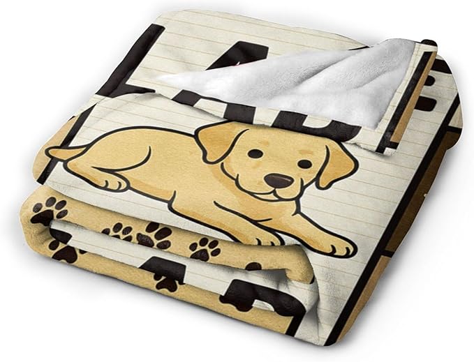 Labrador Retriever Blanket Cute Dog Throw Blanket Love Lab Puppy Soft Cozy Fleece Fuzzy Stuffed Plush Flannel Animal Gifts for Girls Women Boys Kids Adults 50"X60"