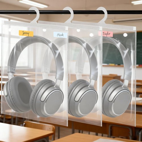 Skiennix 30 PCS Hanging Storage Bags - Waterproof & Dustproof Organizer for Headphones | 11.8 x 15.7 Inch