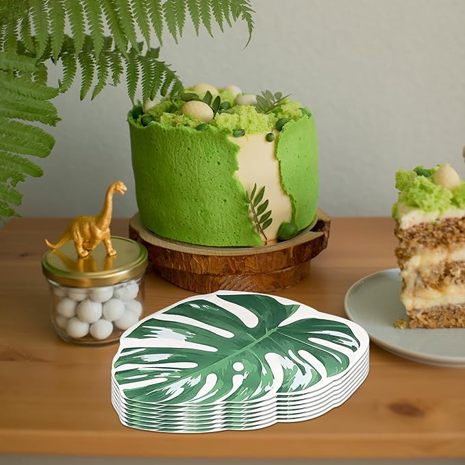 100Pcs Tropical Jungle Leaf Paper Napkins Disposable, Creative Palm Leaf Table Decorations Dinner Napkins for Hawaiian Luau Party Birthday Baby Shower Beach Wedding Summer Safari Theme Party 6.5x6.5In