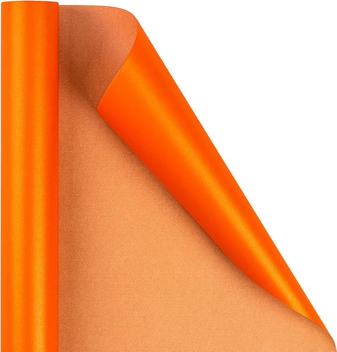 RUSPEPA Orange Matte Wrapping Paper - Solid Color Pearly - luster Paper Perfect for Wedding, Christmas, Baby Shower -17 Inches X 32.8 Feet
