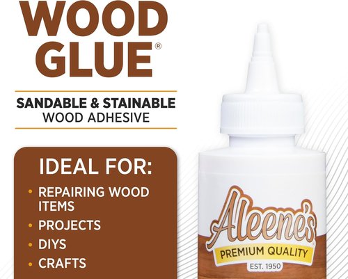 Aleene's Wood Glue - Sandable & Stainable Bond for Permanent Hold | Nontoxic, Fast Drying, 4 fl oz