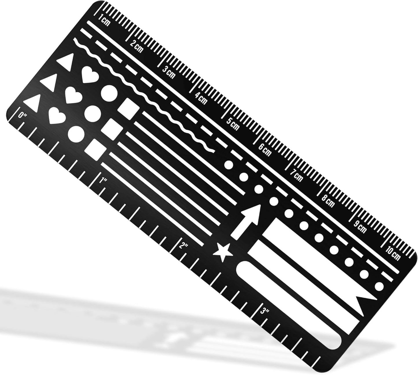 Skiennix Stainless Steel Pocket Journaling Card - Bullet Point & Planner Stencils for A5 Journals