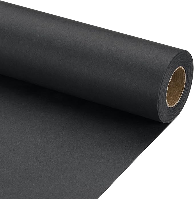 PATIKIL Wrapping Paper, 12" x 500"(42') 70 GSM Craft Paper Roll Kraft Packing Paper for Poster Bulletin Board, Gift Wrapping, Black