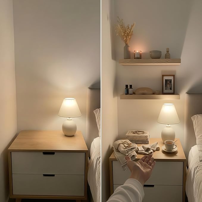 BAOBAB WORKSHOP Solid Wood Floating Shelves for Wall 12 Inch Wide, Small Wooden Shelf Bathroom, Light Oak Floating Shelves for Room Wall Mounted Kitchen Farmhouse, Natural Wood, 12W × 6.7D, Set of 2