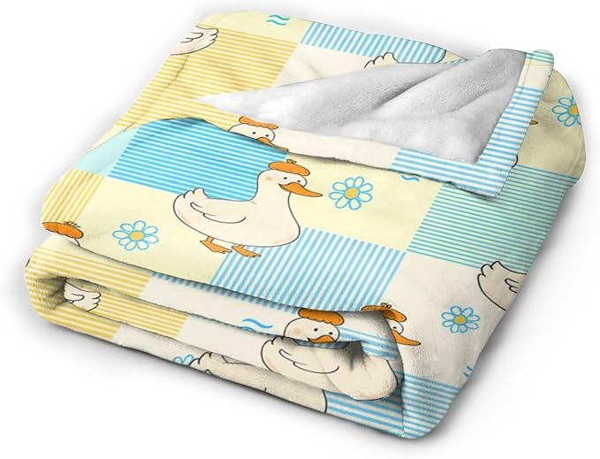 Funny Duck Blanket Cute Duck Throw Blanket Soft Cozy Fleece Fuzzy Stuffed Plush Flannel Gifts for Girls Women Boys Kids Adults 40''x50''