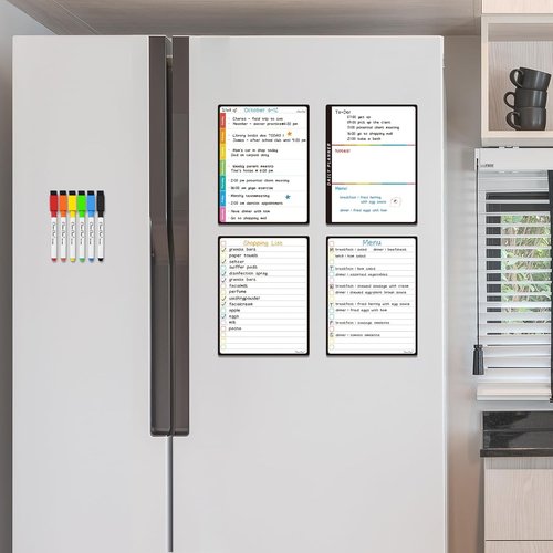 Magnetic Dry Erase List Board by [Brand Name] - 6.5"x8.5" Weekly & Daily Planner with 6 Markers