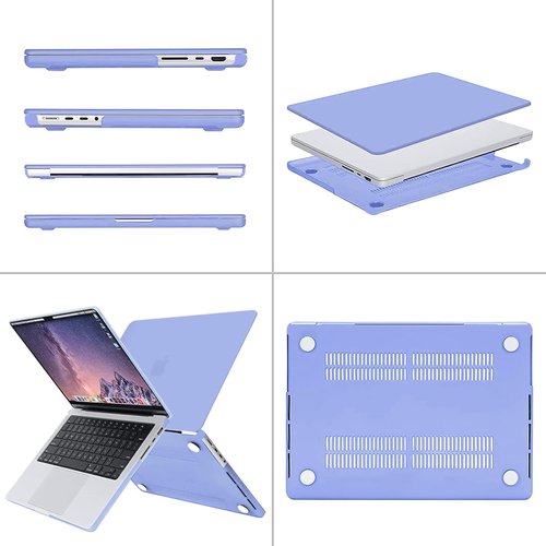 MOSISO MacBook Pro 14-Inch Case - Hard Shell, Keyboard Skin & Screen Film - Serenity Blue