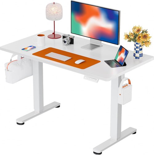 ErGear Electric Height Adjustable Standing Desk - 40 x 24 Inches, Memory Function, White Finish
