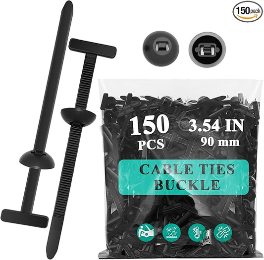 150Pcs Nylon Universal Cable Tie Buckle - New Multifunctional Nylon Zip Ties, Heavy Duty Plastic Rivet T Zip Ties Style, for Daily Maintenance And Fixing Of Automobiles