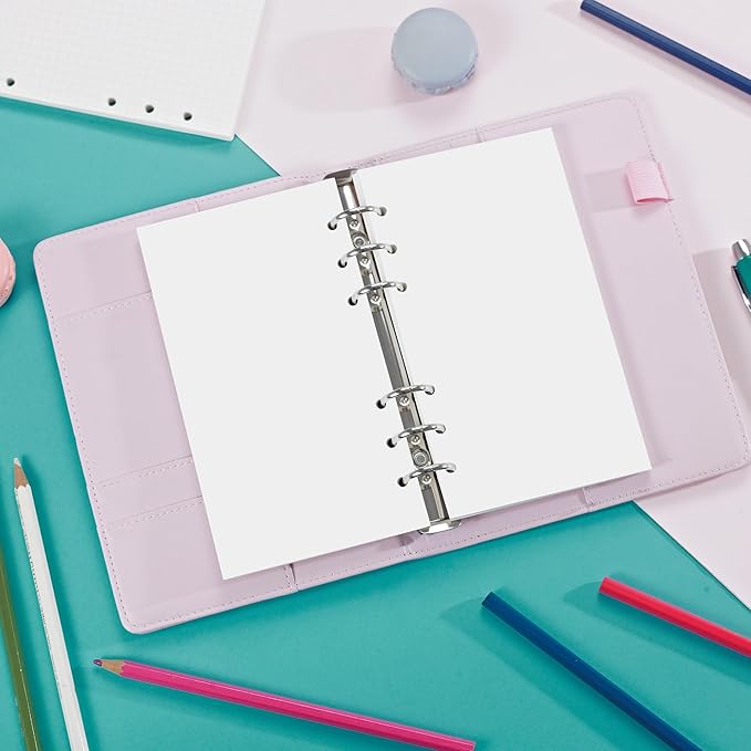 A6 Loose Leaf Refill Paper, 171x94mm, 135 Sheets Plain White Planner Refills, 6-Ring Binder Compatible, 100GSM Insert Papers for Notebooks, School, Office, College Notes, Journaling & Printing
