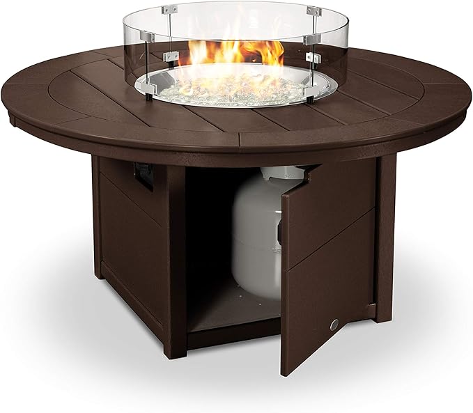 POLYWOOD® Round 48" Fire Pit Table in Mahogany