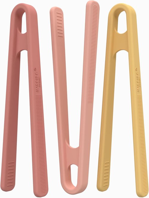 Inspire My Play Coral Silicone Mini Tongs for Kids - Fine Motor Skills Development | Toddler Sensory Toy