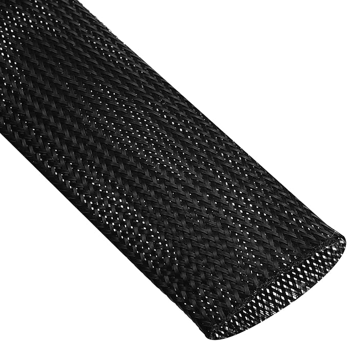 uxcell Expandable Sleeving, 2-inch 10ft Cable Sleeve, Black