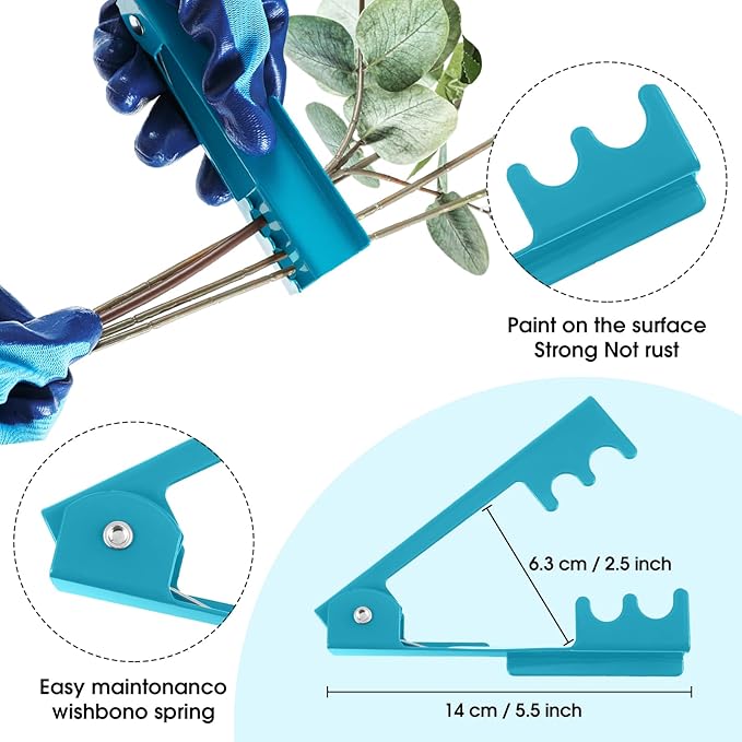 WILLBOND Floral Arrangement Kit, Christmas Rose Thorn Stripper Tool Garden Pruning Shears Scissors Rose Thorn Remover Pruner Trimmer Gloves Tapes Florist Garden Tool Gift Kit for Women(Blue)