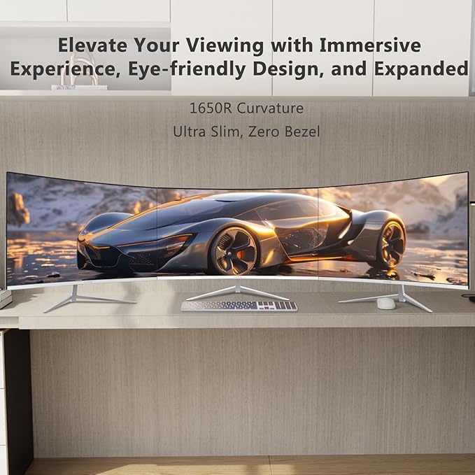 Z-Edge 24-inch Curved Gaming Monitor, Full HD 1080P 1920x1080 LED Backlight Monitor, with 100Hz Refresh Rate and Eye-Care Technology, U24C 178° Wide View Angle, DP+HDMI