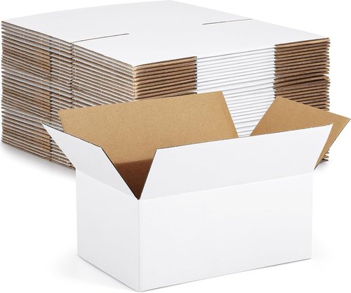 Eupako Small Shipping Boxes - 30-Pack White Corrugated Cardboard Mailers for Small Business Packaging