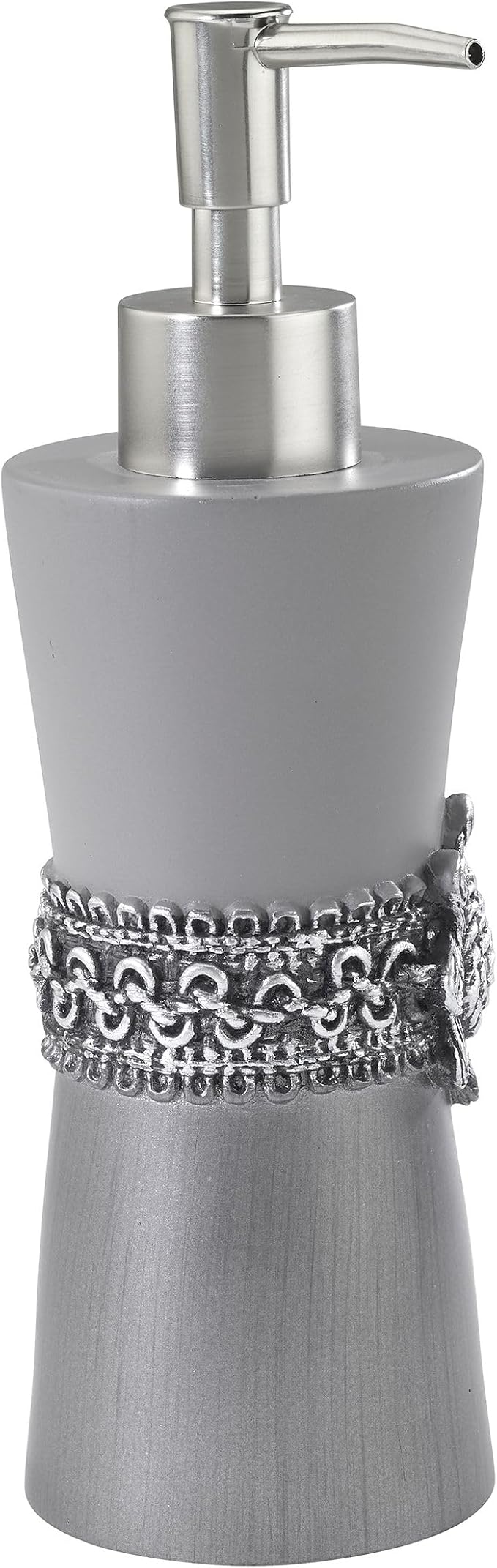 Avanti Linens - Soap Dispenser & Lotion Dispenser, Durable Resin Bathroom Accessories (Braided Medallion Collection)
