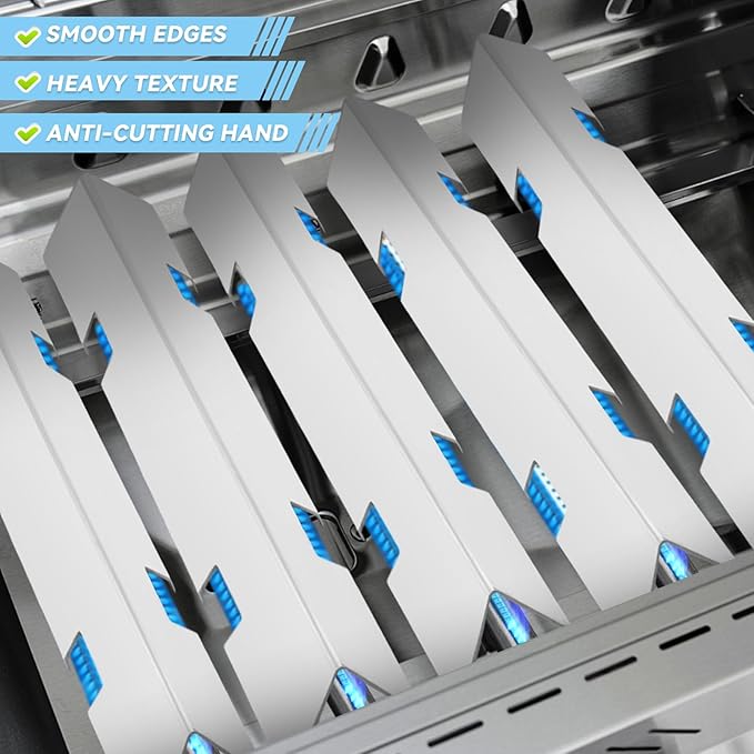 15.3" Flavorizer Bars for Weber Spirit 300 and GS4 Spirit II 300 Series E310 E320 E330 S310 S320 S330 with Front Control Knobs, Stainless Steel Grill Heat Plates Replacement for 7636, 5 Pack