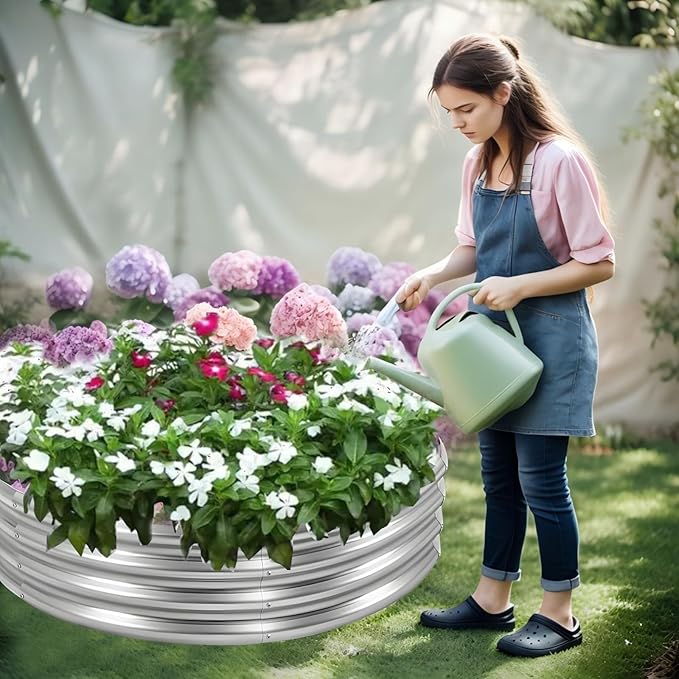 HGD 60 Inch Large Galvanized Steel Metal Fire Pit Ring - 5FT Heavy Duty Fire Rings for Outside Wood Burning - 12" Tall Portable Bonfire Firepit for Backyard, Patio, Camping