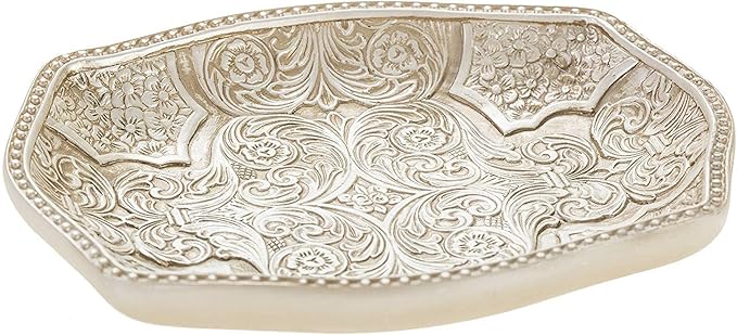 Creative Scents Victoria Beige Bathroom Accessories Set - Decorative Bathroom Accessory Set - 4 Piece Bathroom Set Features: Soap Dispenser, Toothbrush Holder, Tumbler, and Soap Dish
