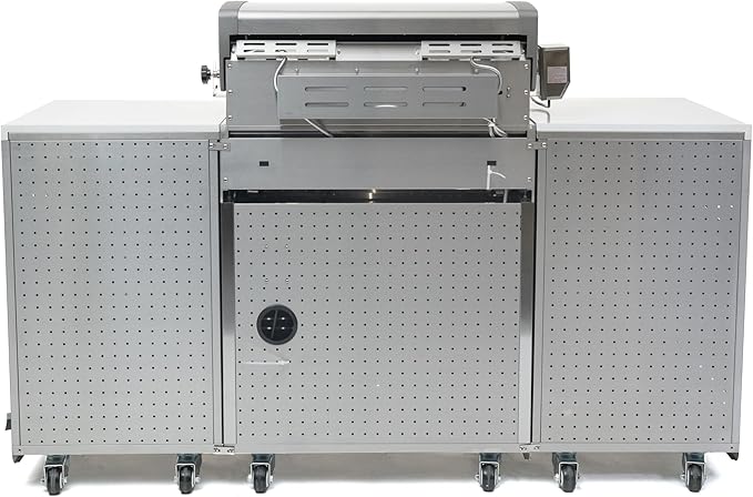 Mont Alpi MA-957RS Propane Natural Gas 5-Burner Compact Outdoor Kitchen Gas Barbecue Grill Island in Stainless Steel with Infrared Rear Burner + Storage Cabinets + Rotisserie Kit & Full Weather Cover