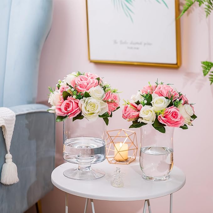 Flower Centerpieces for Wedding Tables: Wedding Table Decorations Pink & White Flower Balls Centerpieces for Engagement Cerebration Party Center Pieces 10 Packs
