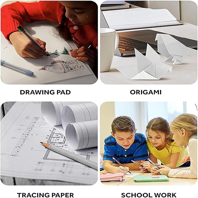18”x 24”Kraft Paper Sheets Bulk White Paper, Large Craft Paper for Arts, Drawing, DIY Projects, White Wrapping for Gift Shipping Packaging 200 Sheets