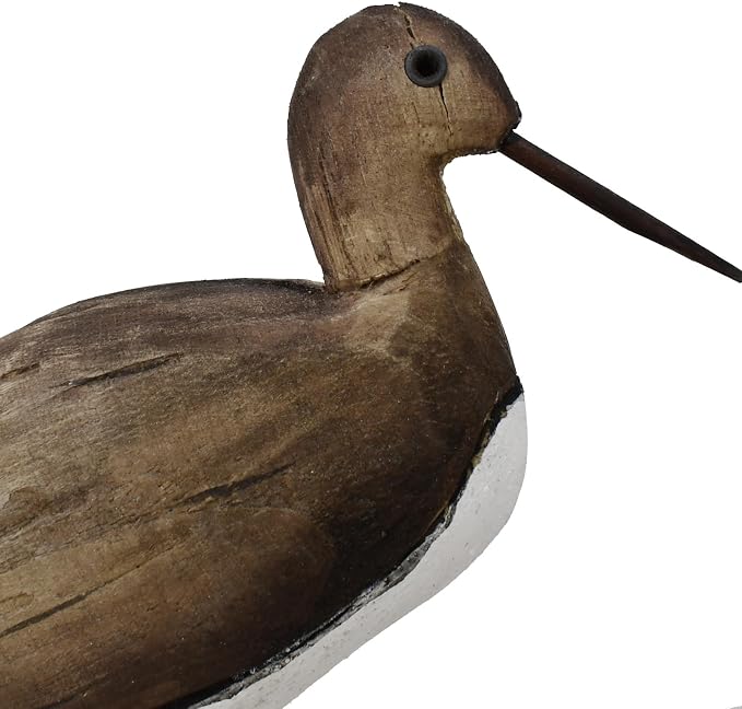 Wood Bird Statue Nautical Decor Decorative Sea Birds Sculpture Wooden Tabletop Figurine Coastal Ocean Beach Themed Decoration for Home Yard Bathroom Living Room (6.7" H)