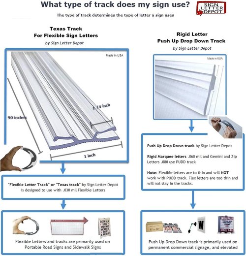 Sign Letter Depot | Flexible Letter Track - Durable Polycarbonate, 1" H x 90" L, Transparent Finish