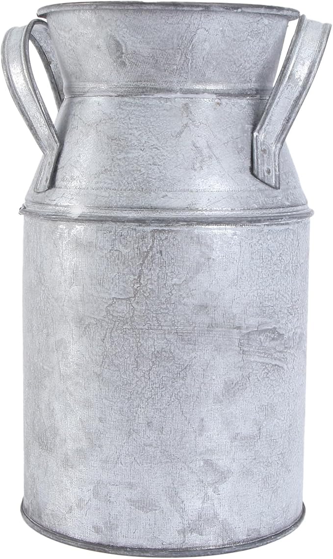 Wrought Iron Flower Vase, Vintage Metal Tin Bucket for Dried and Fresh Flowers, Decorative Centerpiece (7. 28 X 4. 33 X 3. 74 Inch)