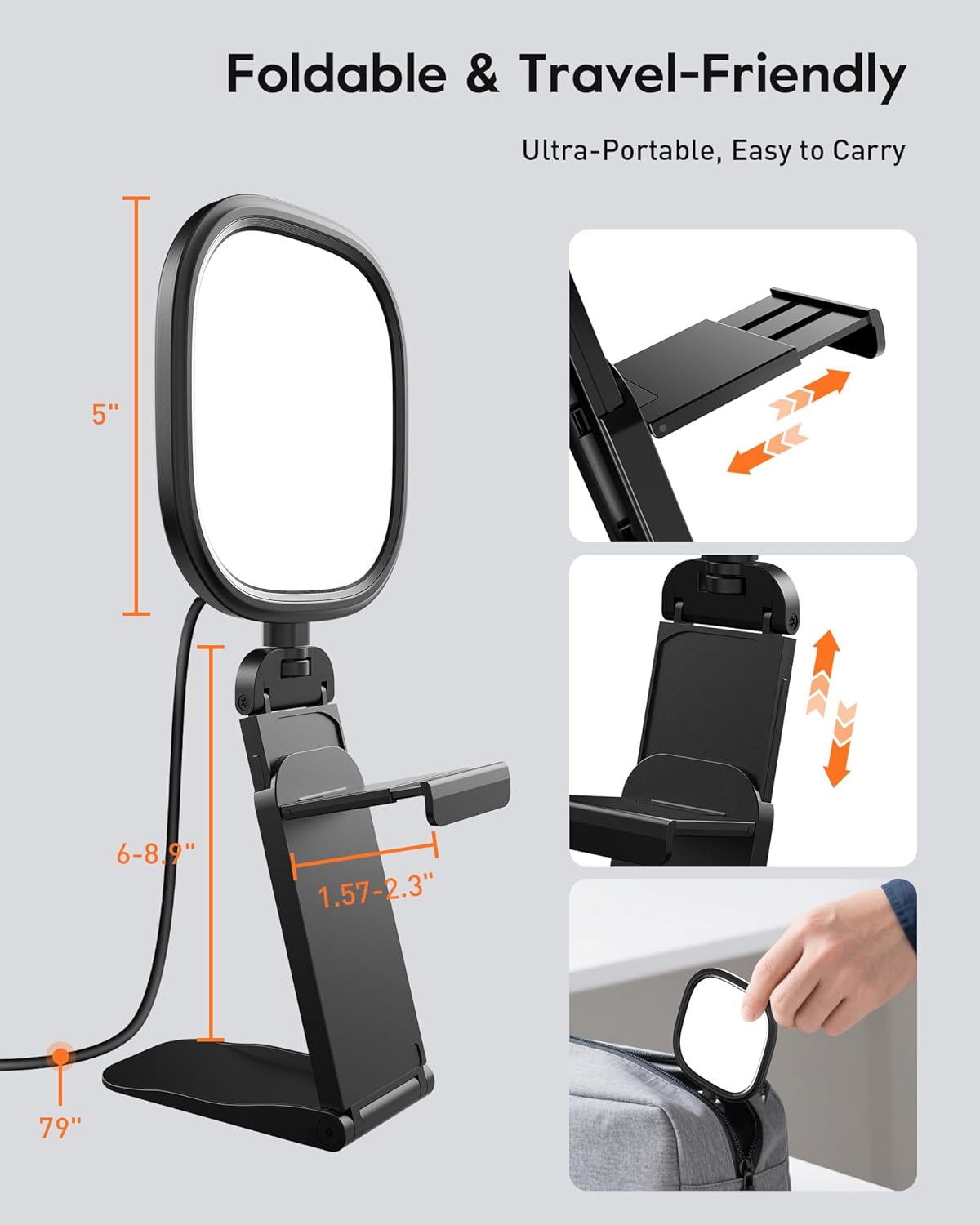 Upgraded Ring Light - Eye-Caring LED Computer Light with Adjustable Clip & 50 Modes for Zoom