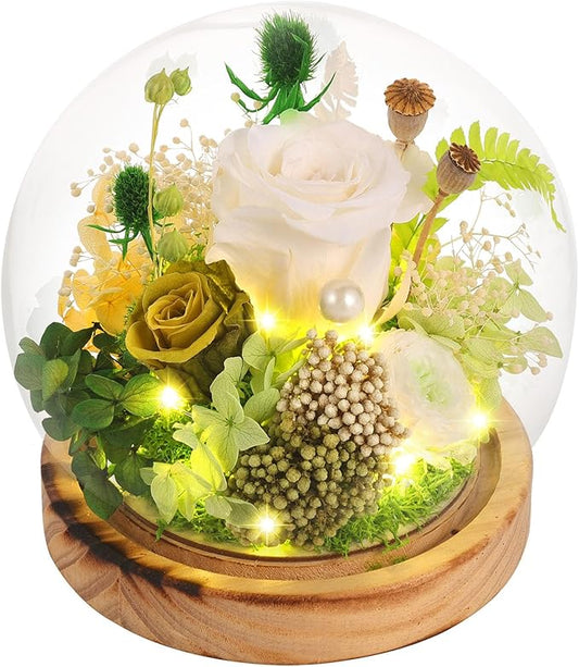 Preserved Flowers, Unique Rose flower Gifts Preserved Flower Gifts in Glass Dome for Women, Mom, Girlfriend and wife,Home Decor Gifts for Birthday, Mother’s Day, Anniversary, Christmas, Wedding.