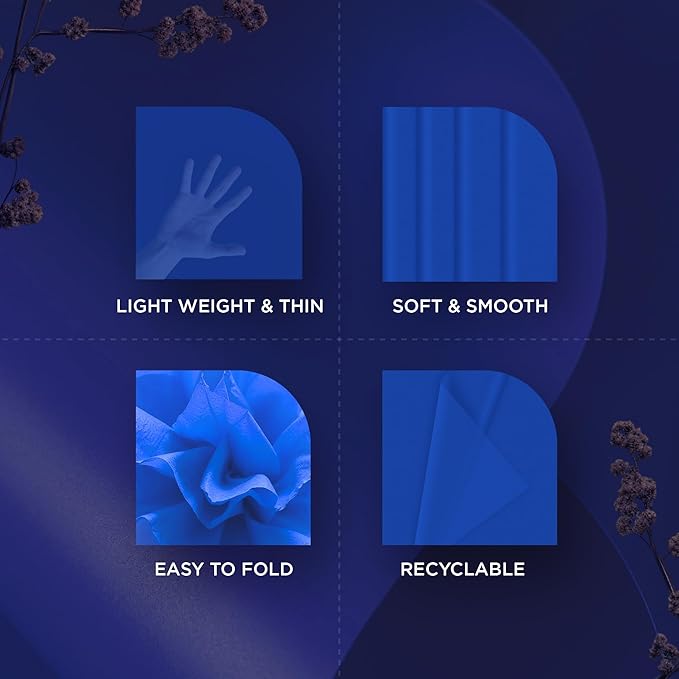 SANZIX 150 Sheets Blue Tissue Paper for Gift Bags Bulk 14x20 Inch- Blue Christmas Tissue Paper Sheets for Elegant Gift Wrapping, Bouquet, Baby Shower, Christmas Gifts, DIY, Holiday & Xmas Decorations