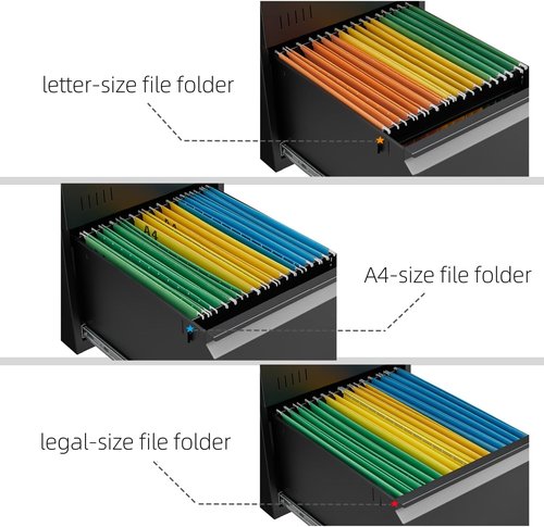 Guizeeopo Metal File Cabinet - 2-Drawer Lateral Office Storage with Lock | Heavy Duty, Black